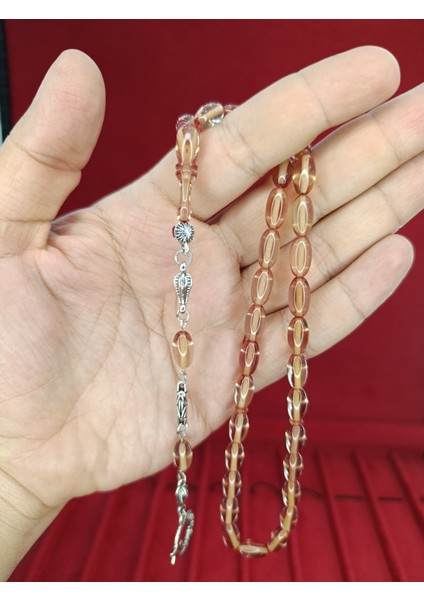 ATEŞ KEHRİBAR TESBİH BEYZİ KESİM ŞEFFAF RENK T-869 fiyatları