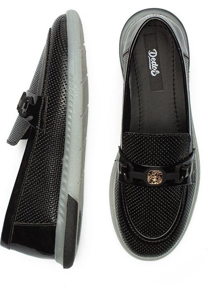 Kadın Iğne Baskılı Günlük Loafer Makosen Casual Rugan Ayakkabı 12110 fırsatları