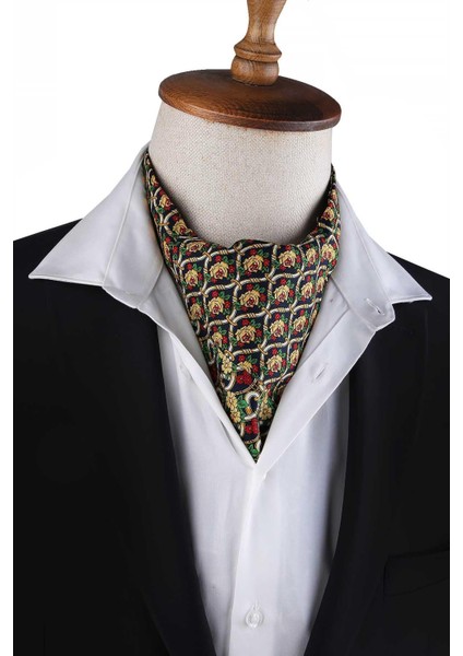 Çok Renkli Motif Desen Erkek Ascot Fular K643 fiyatları