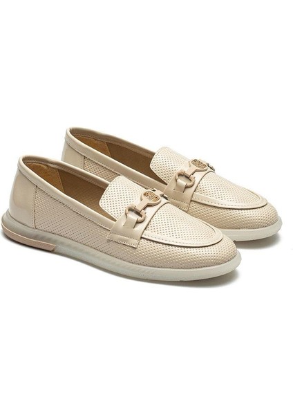 Kadın Iğne Baskılı Günlük Loafer Makosen Casual Rugan Ayakkabı