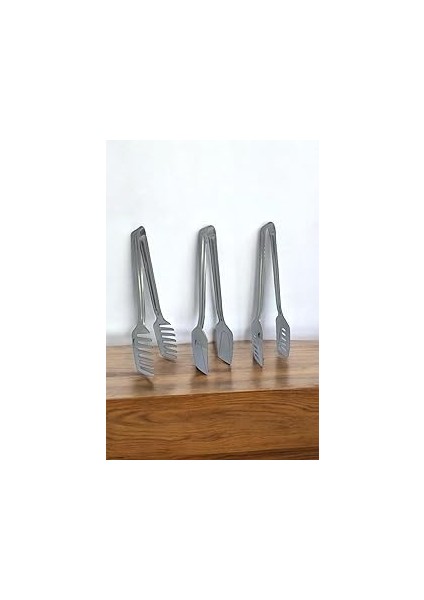 3 Lü Paslanmaz Çelik Makarna/salata ve Pasta/börek Maşası- 3 Parça Maşa Seti- 23 cm