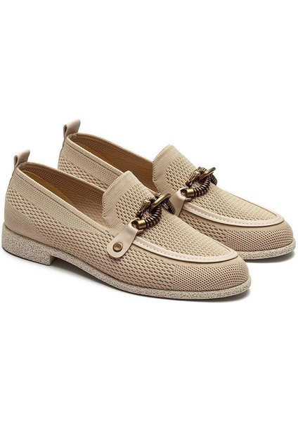 Kadın Günlük Loafer Makosen Tokalı Triko Ayakkabı 12200