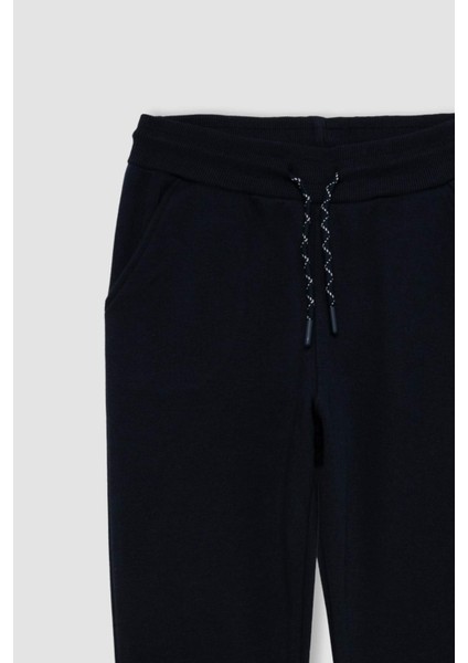 Erkek Çocuk Lacivert Beli Paçası Lastikli Cepli Jogger Okul Eşofman Altı W0773A624AU