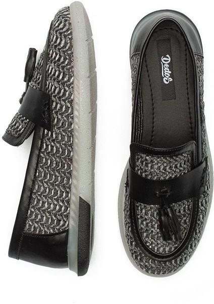 Kadın Hasır Örme Oxford Model Loafer Makosen Püsküllü Ayakkabı 12105 fırsatları