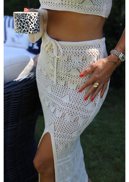 Tek Omuz Detay Triko Crop Etek Takım fırsatları