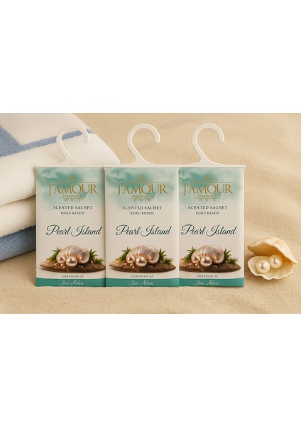 Pearly Island (Inci Adası) Askılı Dolap ve Çekmece Kokusu 3'lü Paket