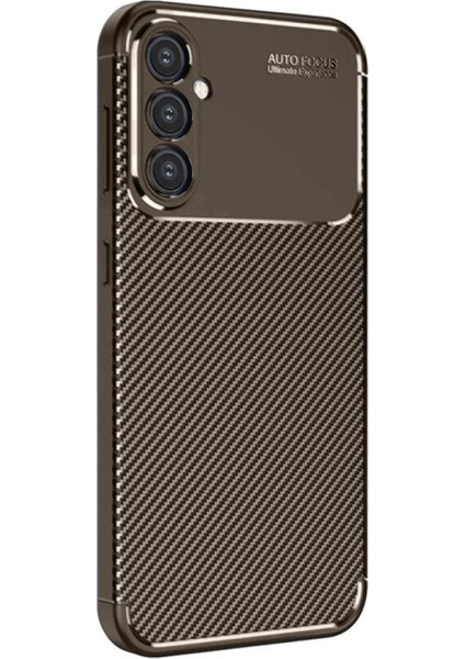 Samsung Galaxy A16 5g Kılıf Auto Focus Karbon Kapak - Kahverengi - CPT108901-8994