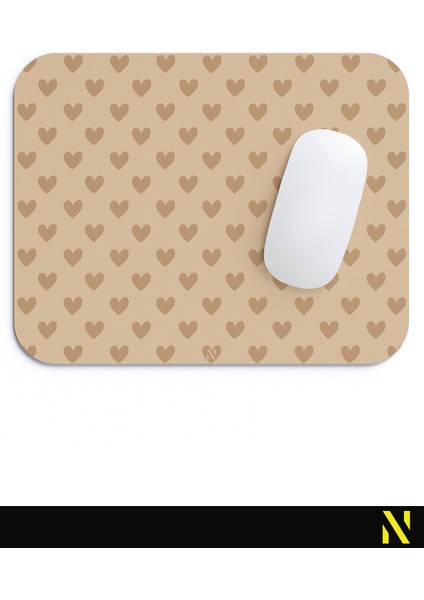 Kahverengi Renkli Kalpli Desenli Ergonomik Mouse Pad - 23 cm x 19 cm - Kaydırmaz Taban Ev ve Ofis Kullanımı Fare Altlığı Mousepad fırsatları