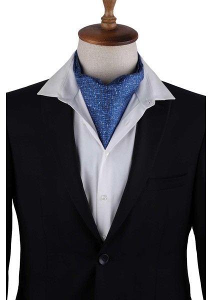 Mavi Motif Desen Italyan Ipek Ascot Fular K657 fiyatları