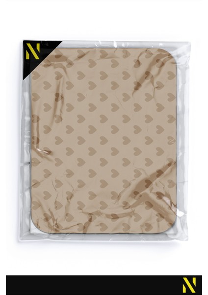 Kahverengi Renkli Kalpli Desenli Ergonomik Mouse Pad - 23 cm x 19 cm - Kaydırmaz Taban Ev ve Ofis Kullanımı Fare Altlığı Mousepad