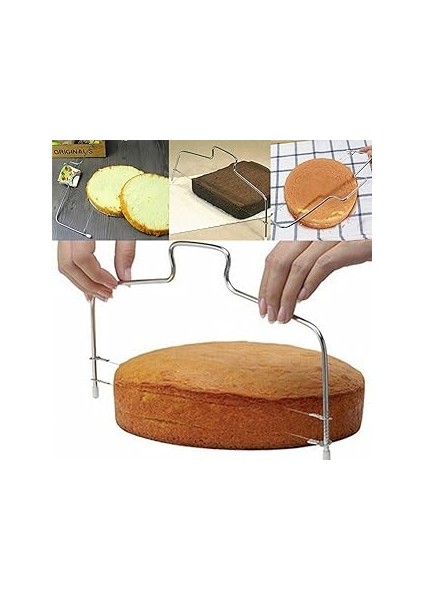 Evefix Pratik Kolay Pasta Kek Dilimleme Bölme Teli Kesme Aleti Aparatı