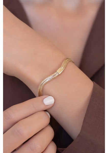 14 Ayar Altın İtalyan Simli Zikzak Esnek Bilezik fiyatları