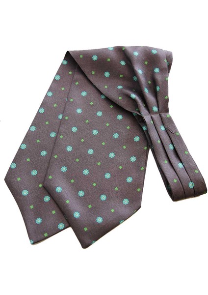Gri Çiçek Desen Italyan Ipek Ascot Fular K654 indirimleri