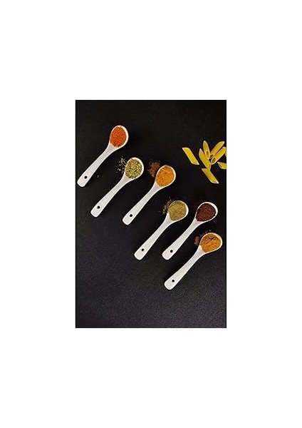 Digithome Porselen 6’lı Çay Kaşığı Reçel ve Sos Kaşığı 10,5 cm Beyaz - Gsa-27