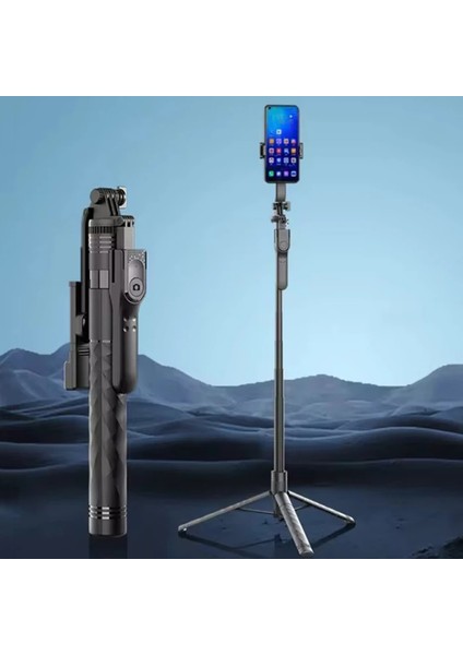 Ally K28 Uzaktan Kumandalı Canlı Yayın Bluetooth Standlı Selfie Çubuğu Tripod- - TAWİT3228-7