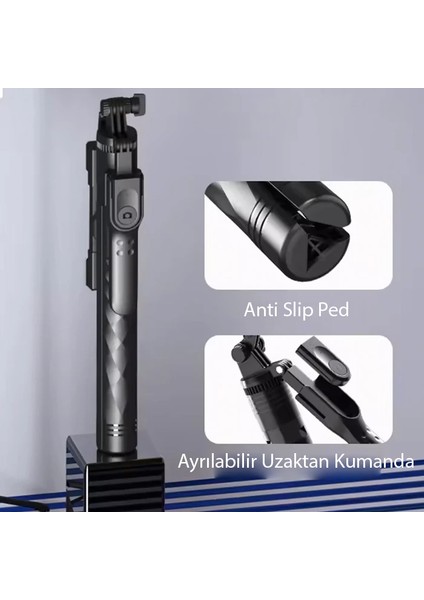 Ally K28 Uzaktan Kumandalı Canlı Yayın Bluetooth Standlı Selfie Çubuğu Tripod- - TAWİT3228-7