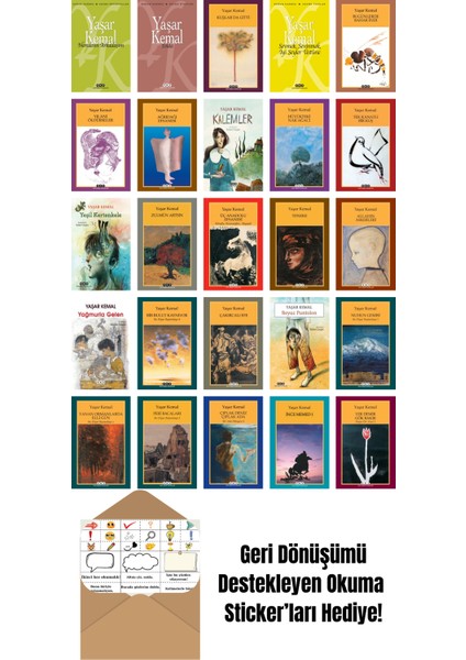 Yaşar Kemal 25 Kitap Seti + Okuma Sticker'ları