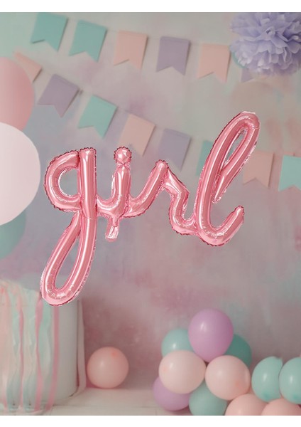 Girl Folyo Balon Baby Shower Cinsiyet Belirleme Parti Balonu 98 cm