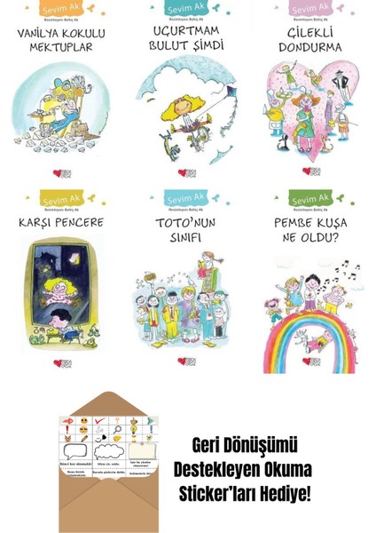 Sevim Ak 6 Kitap Seti + Okuma Sticker'ları