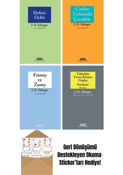 Jerome David Salinger 4 Kitap Seti + Okuma Sticker'ları