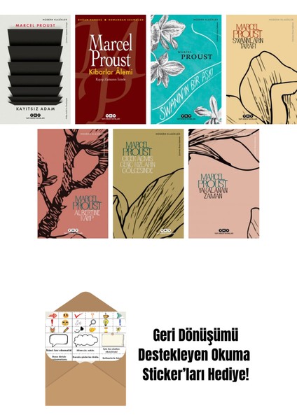 Marcel Proust 7 Kitap Seti + Okuma Sticker'ları