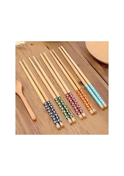 10 Adet Desenli Yıkanabilir Çin Çubuk - Sushi, Ramen ve Noodle Yemek Çubukları Seti