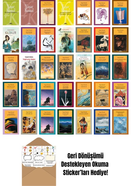 Yaşar Kemal 35 Kitap Seti + Okuma Sticker'ları