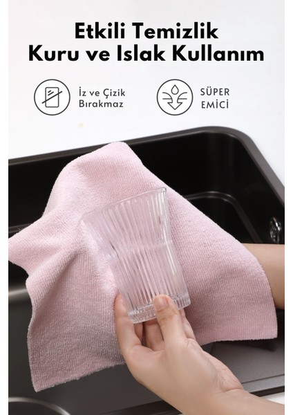 Çok Amaçlı Rulo Mikrofiber Temizlik Bezi 30x30 cm 40 Yapraklı Pembe - Açık Gri(2x20’Lı Paket) modelleri