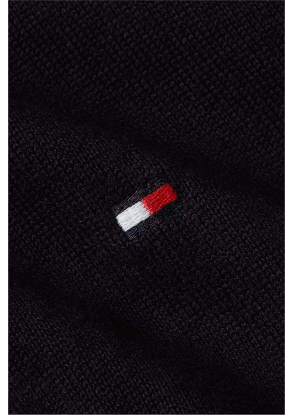 Erkek Fermuarlı Dik Yaka Pamuklu Triko Hırka - Siyah fırsatları