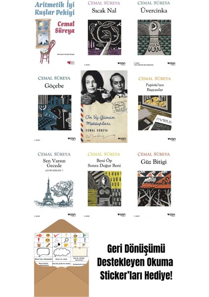 Cemal Süreya 9 Kitap Seti + Okuma Sticker'ları