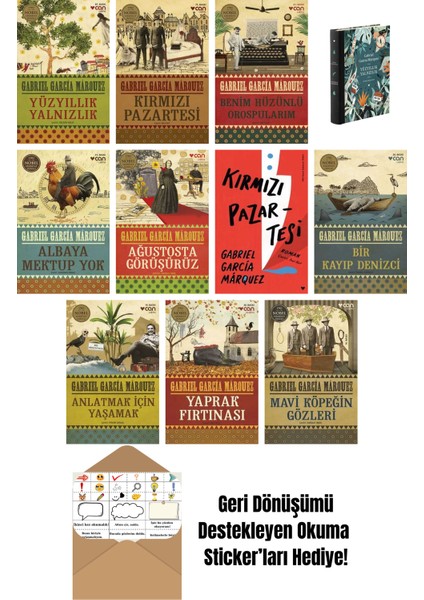 Gabriel García Márquez 11 Kitap Seti + Okuma Sticker'ları