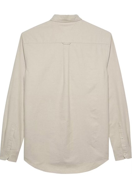 Erkek Regular Fit Düğmeli Yaka Oxford Gömlek - Bej fiyatları