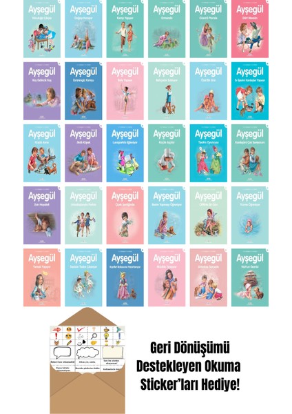 Ayşegül Serisi 30 Kitap Seti + Okuma Sticker'ları