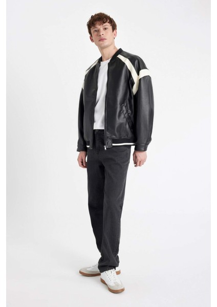 Regular Fit Kolej Yaka Bomber Fermuarlı Mevsimlik Hafif Mont C5844AX24AU