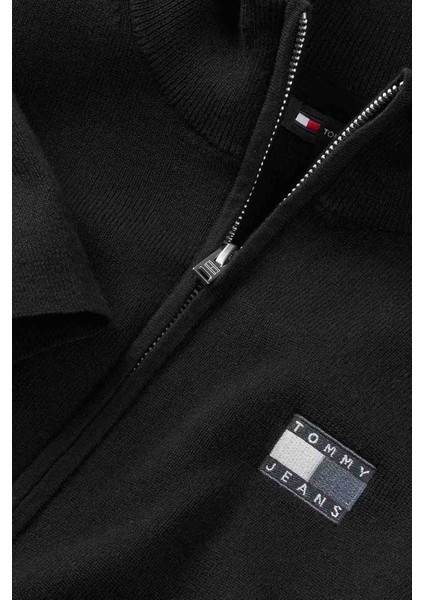 Kadın Yüksek Yaka Fermuarlı Kazak - Siyah fiyatları