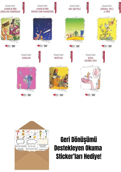 Roald Dahl 7 Kitap Seti + Okuma Sticker'ları