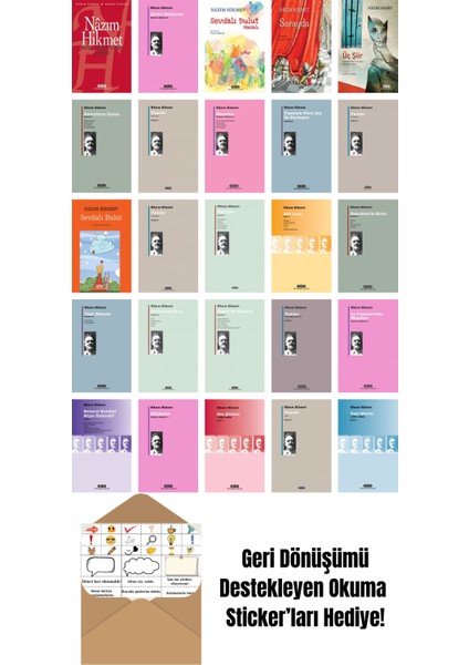 Nazım Hikmet 25 Kitap Seti + Okuma Sticker'ları