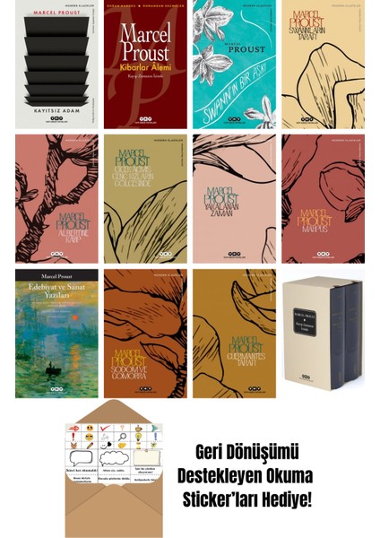 Marcel Proust 12 Kitap Seti + Okuma Sticker'ları