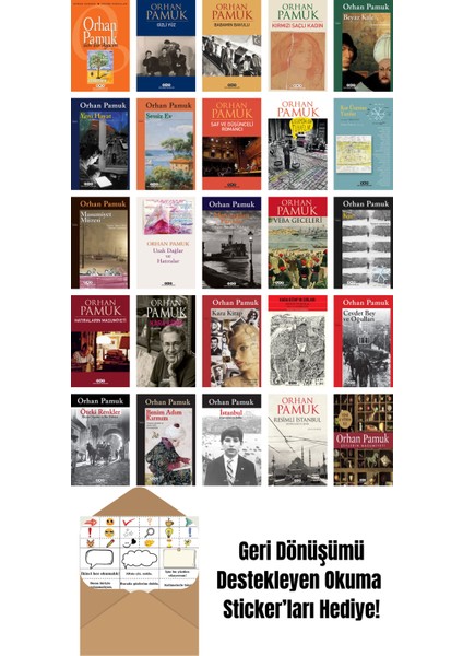 Orhan Pamuk 25 Kitap Seti + Okuma Sticker'ları