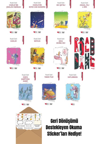Roald Dahl 11 Kitap Seti + Okuma Sticker'ları