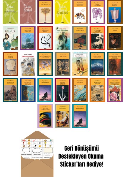 Yaşar Kemal 31 Kitap Seti + Okuma Sticker'ları
