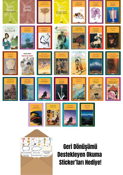 Yaşar Kemal 32 Kitap Seti + Okuma Sticker'ları