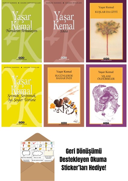 Yaşar Kemal 6 Kitap Seti + Okuma Sticker'ları