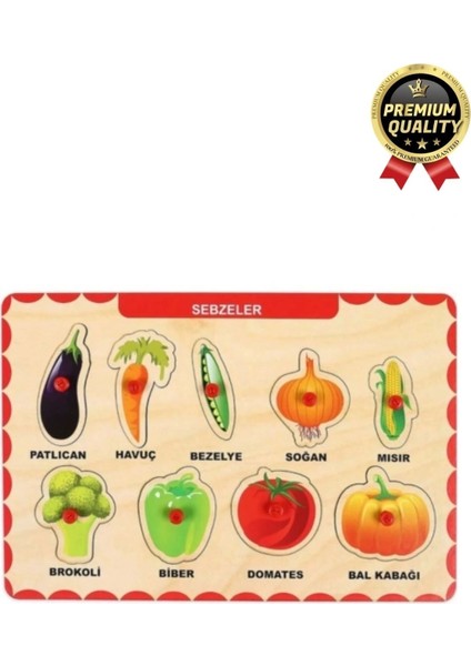 Yeni Seri Çocuk Ebeveyn Eğlenceli Eğitici Öğrenme Destekli Sebzeler Yapboz Ahşap Tutmalı Puzzle