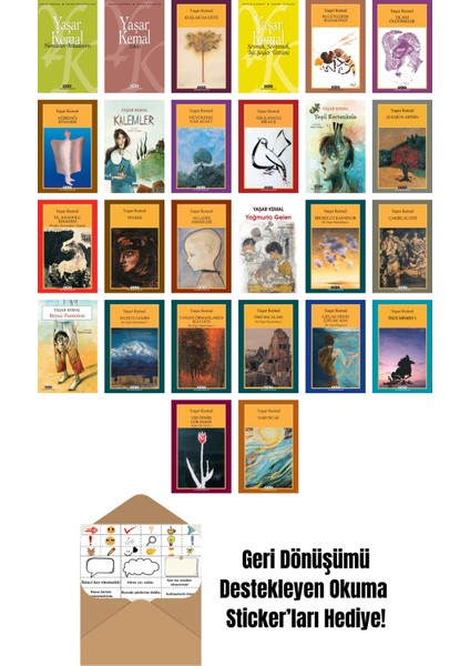 Yaşar Kemal 26 Kitap Seti + Okuma Sticker'ları