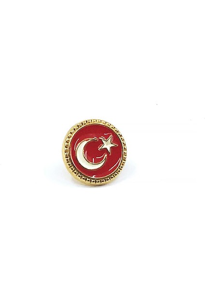 Kırmızı Ay Yıldız Altın Renk Yaka Iğnesi YI350 fiyatları
