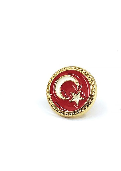 Kırmızı Ay Yıldız Altın Renk Yaka Iğnesi YI350 modelleri