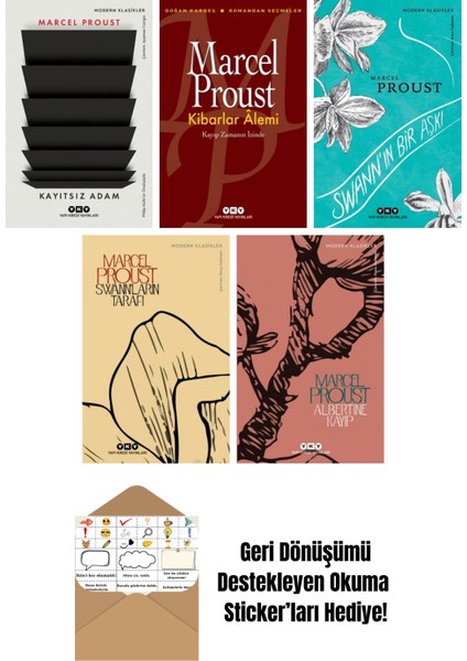 Marcel Proust 5 Kitap Seti + Okuma Sticker'ları