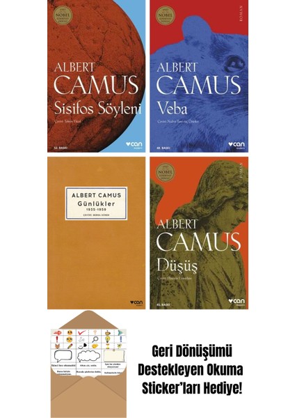 Albert Camus 4 Kitap Seti + Okuma Sticker'ları