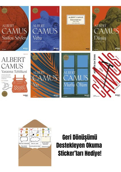 Albert Camus 8 Kitap Seti + Okuma Sticker'ları